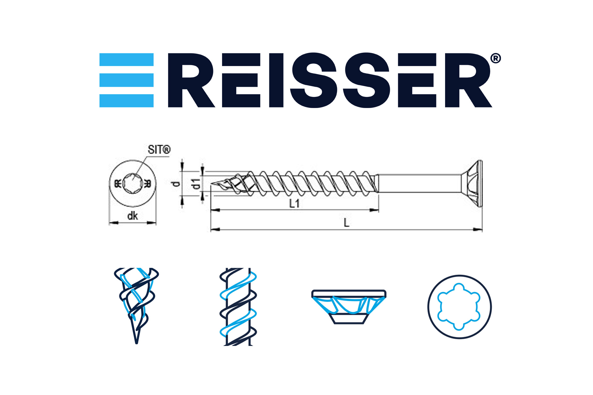 Reisser DNS® plus Spaanplaatschroef 4.0x40 mm 500 stuks - Afbeelding 2