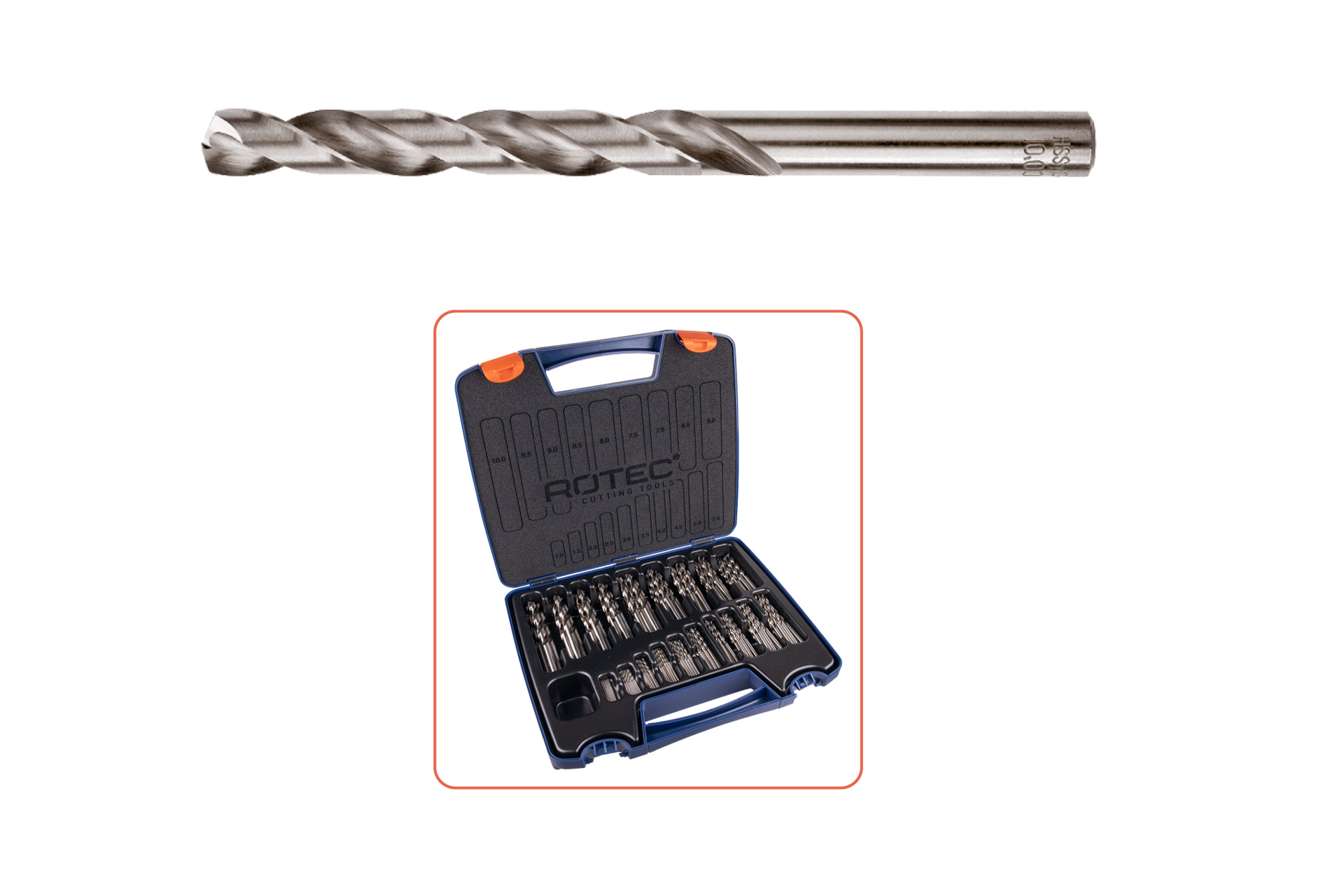 Rotec 170-delig Spiraalborenset type 105 in kunststof koffer - Afbeelding 2