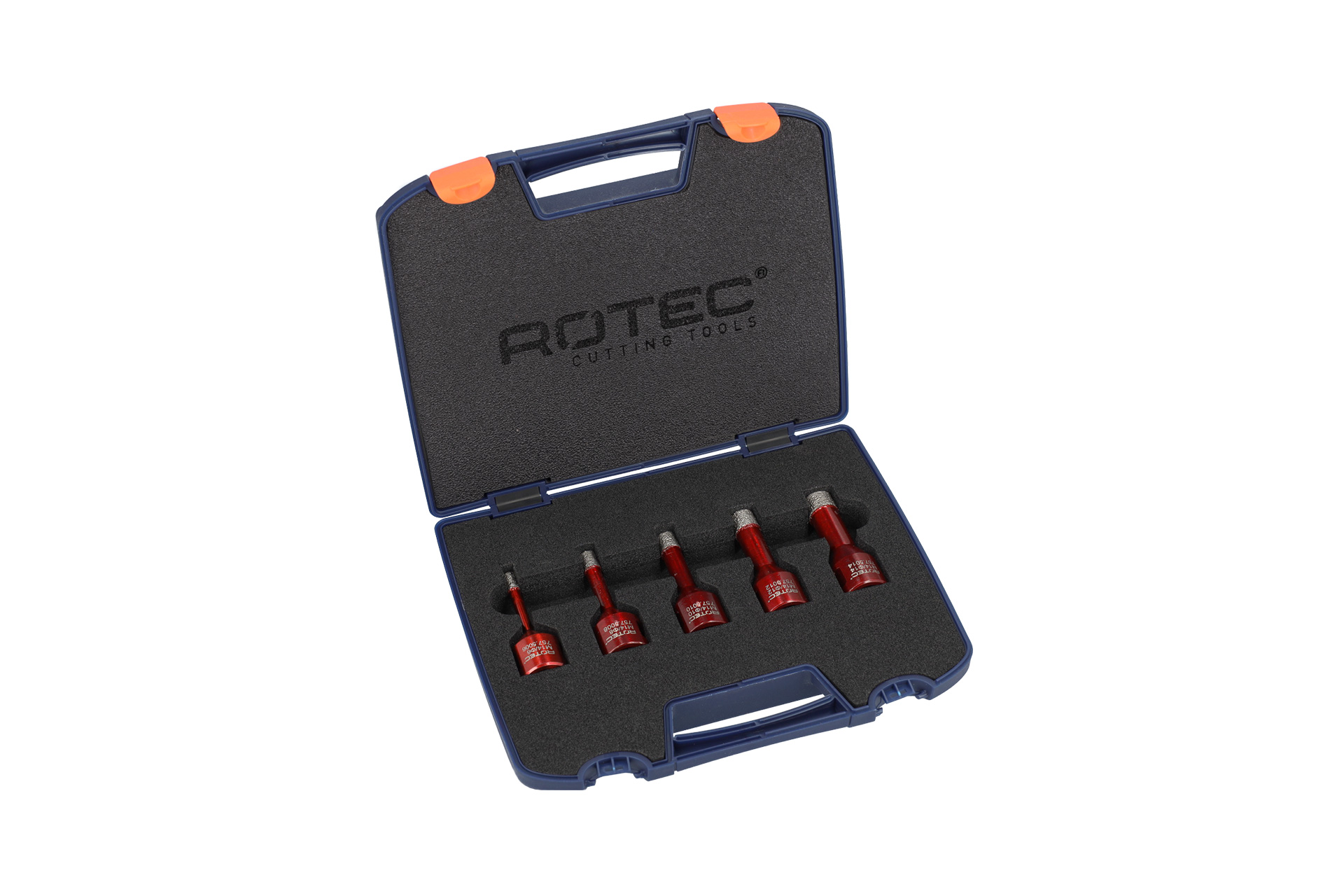 Rotec 5-delig Diamantboorkronenset type '757-PREMIUM', M14 opname, in kunststof koffer